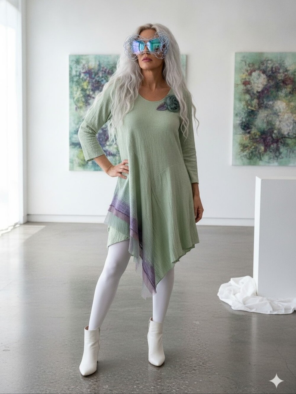 Lee Andersen Like New & Cleaned Wearable Art Tunic Dress, S, $38